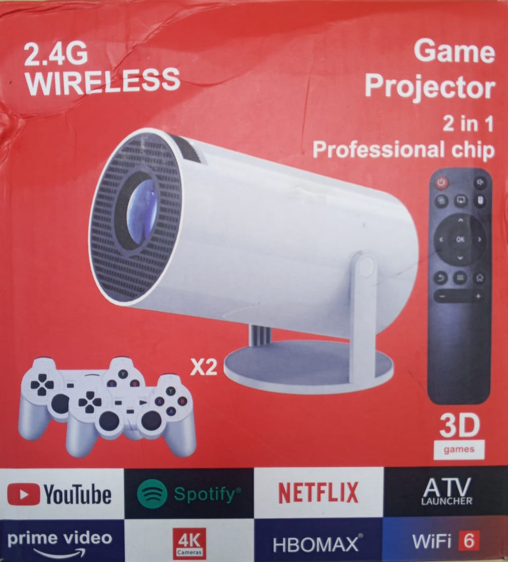 ULTRA HD Android Smart Mini Game Projector, 2.4G Wireless 2 in 1